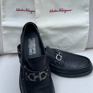 Ferragamo , Size 9 D, Black leather loafer